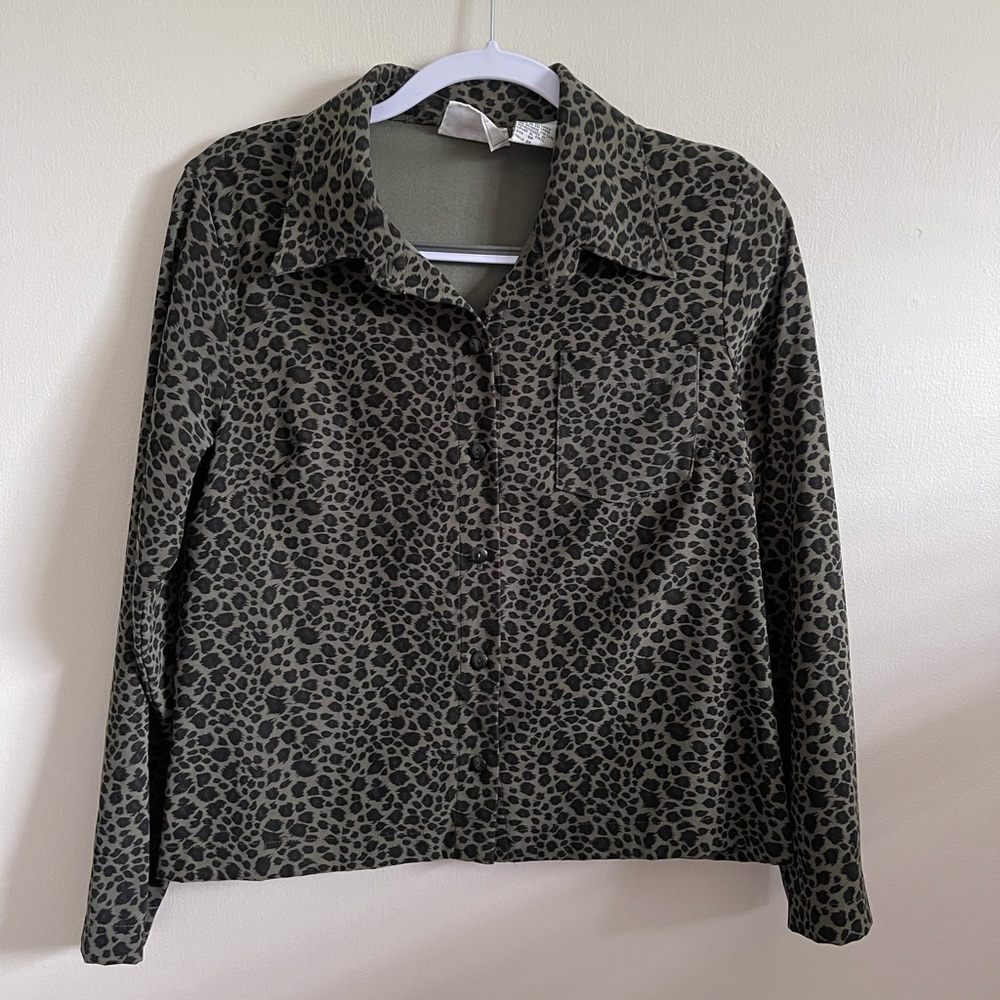 Vintage Green Leopard Shacket